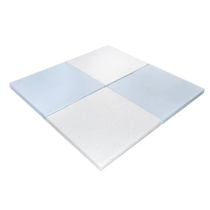 Tapis enfant d'éveil et de jeux BLEU 3-en-1 - Transportable et deshoussable-0