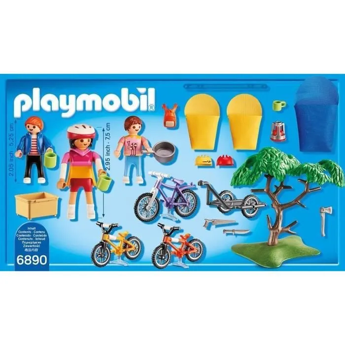 PLAYMOBIL 6890 - Summer Fun - Cyclistes avec Vélos et Remorque-2