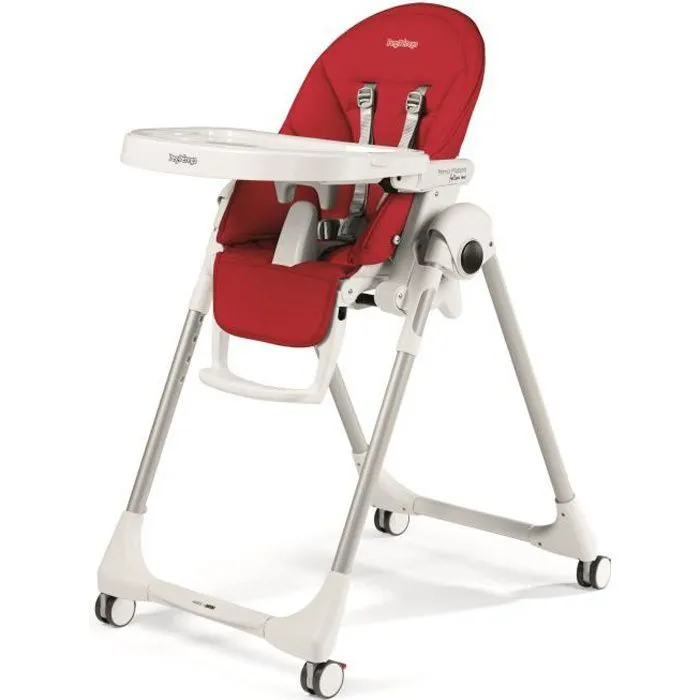 PEG PEREGO Chaise haute multi-positions Prima Pappa Follow Me Fragola - Rouge-0