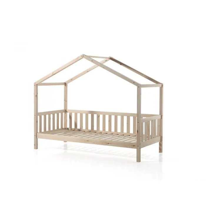 Lit enfant à baldaquin - Vipack - Dallas - Bois massif - Rose - 1 place - 90x200cm-2
