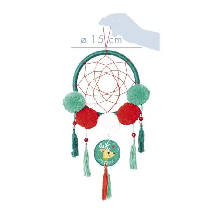 Boîte créative avec pompons - Attrape-rêves de Noël - L 23 x H 4 x l 16 cm-3