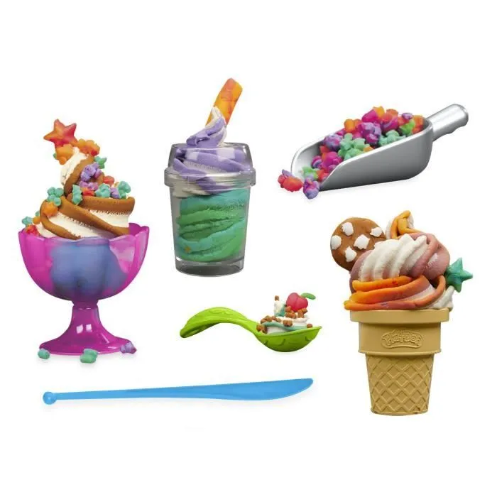 Play-Doh coffret Mes glaces arc-en-ciel avec pâte à modeler-3
