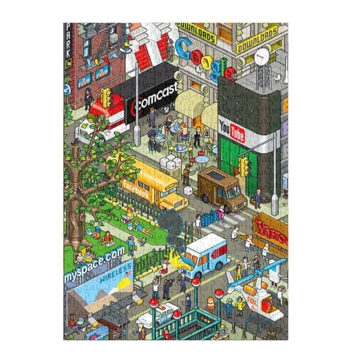 Puzzle Classique - FABULOUS - Pixel Art Ville Retro Gaming - 500 Pièces - Adulte - Intérieur-1