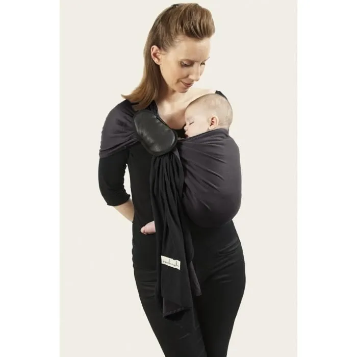 Porte-bébé sans noeud anthracite-noir - LOVE RADIUS - La Petite Echarpe Sans Noeud JPMBB-0