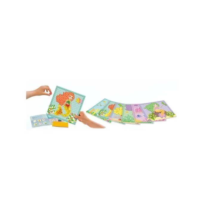 Mosaïque PlayMais - PlayMais - Sirène - 2300 flocons - 6 cartes à décorer - Multicolore-4