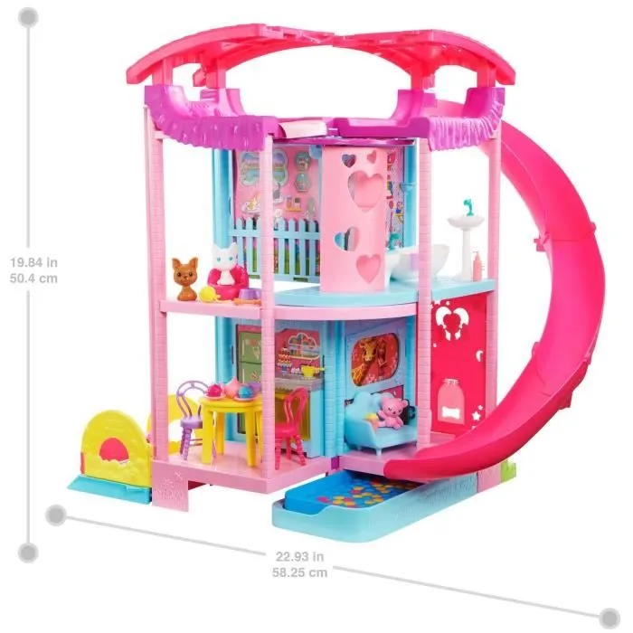 MATTEL L'incroyable Maison de Chelsea et ses animaux Barbie®, 50 cm-1
