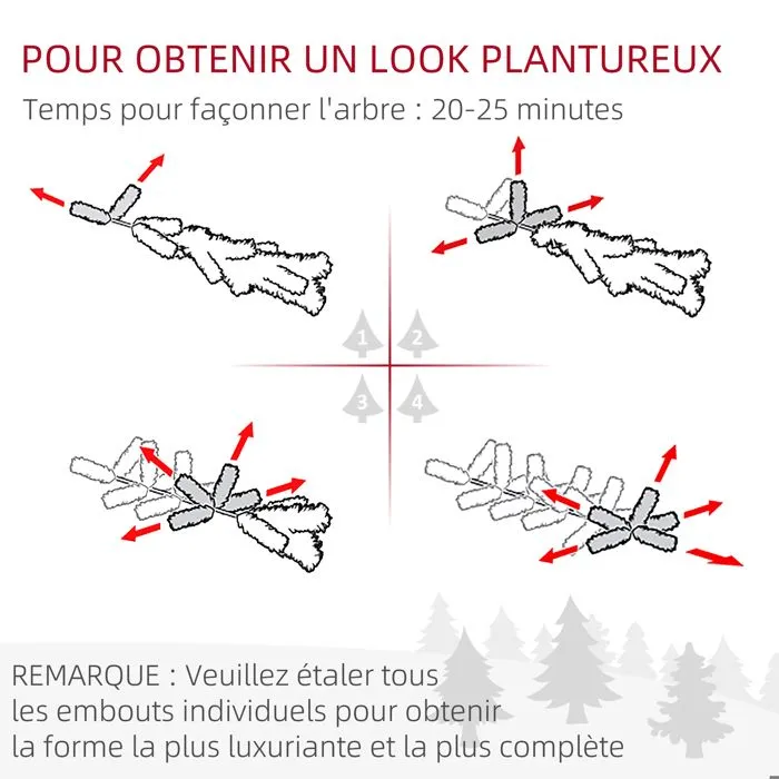 HOMCOM - Sapin de Noël - PE - 116x116x180cm - Vert-5