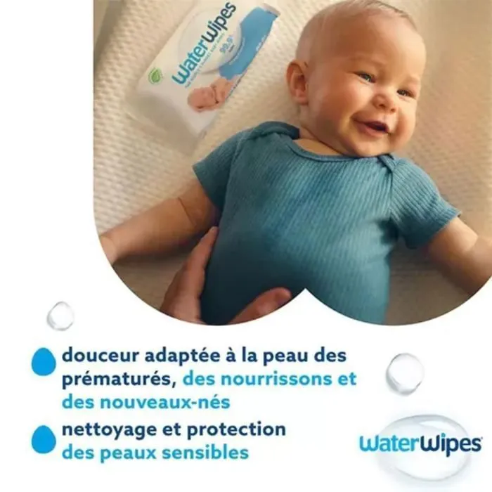 Lingettes pour bébé - WaterWipes - Pack économique 4x60 - 99,9% d'eau - Hypoallergénique - Naturelles-2