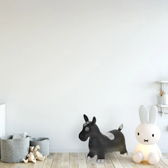 Relaxdays Animal sauteur, jouet en forme de cheval, avec pompe à air, charge maximale 50 kg, 3 ans et plus, noir-4