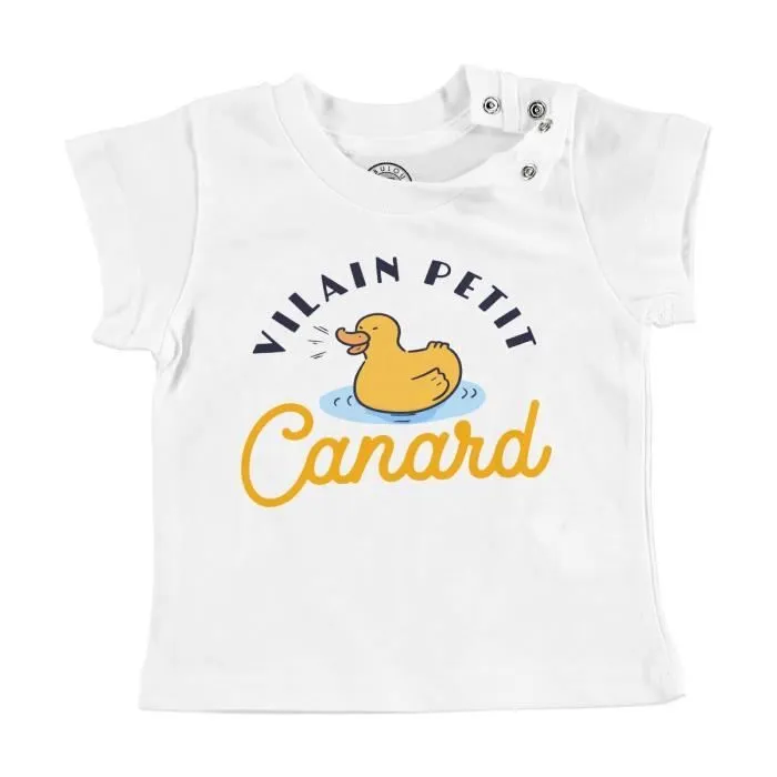 T-shirt Bébé Manche Courte Blanc Vilain Petit Canard Enfant Expression-0