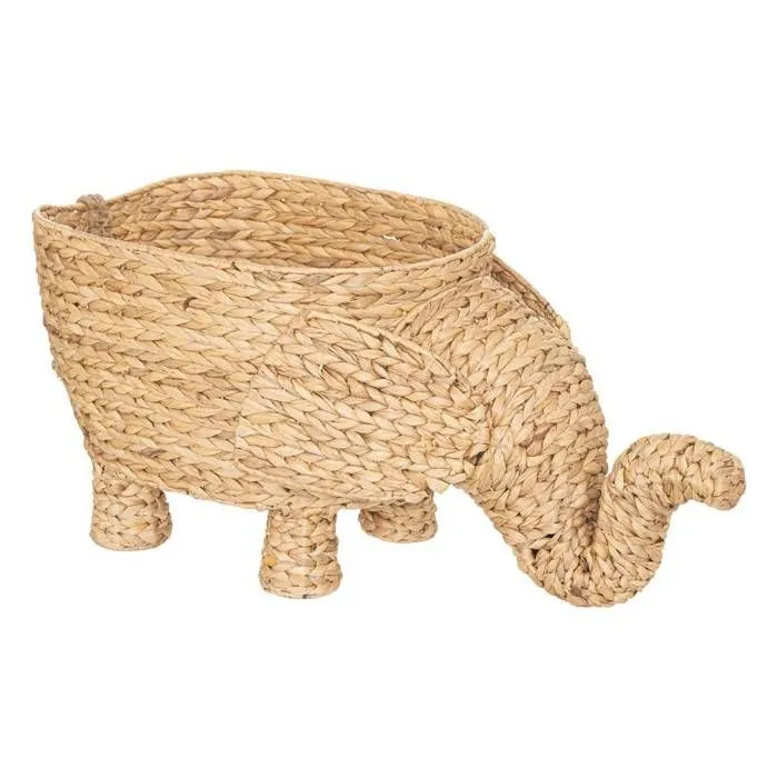 Panier XL "Elephant" en jacinthe d’eau & métal H37cm - Marron - Atmosphera createur d'interieur-0