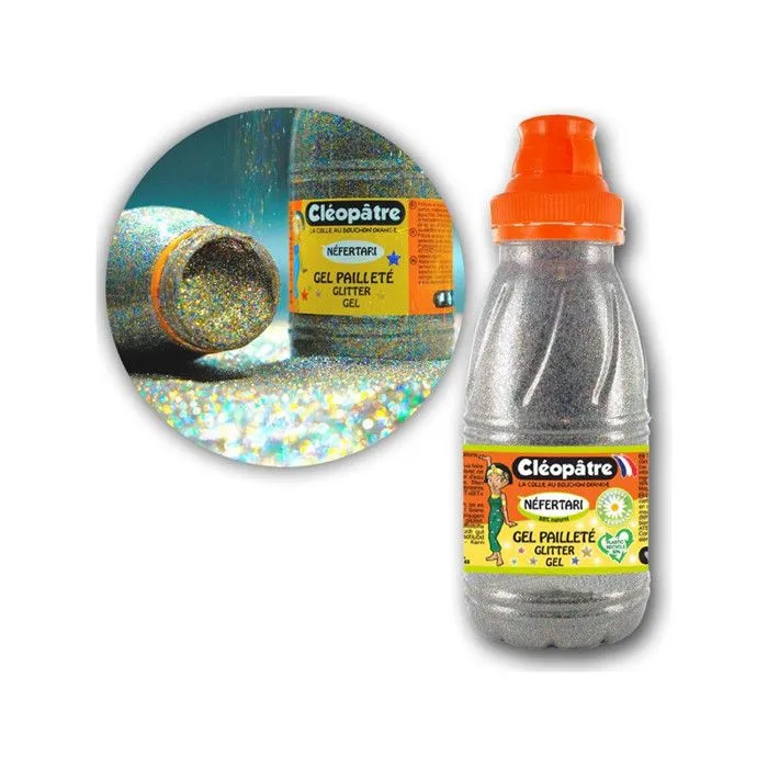 Gel Pailleté - CLEOPATRE - Multi Couleur - 250 ml - Or, Argent, Bleu, Rouge, Vert-3