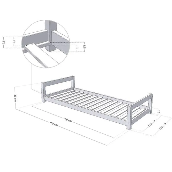 Lit enfant KIDDY 120 x 180 bois naturel-2