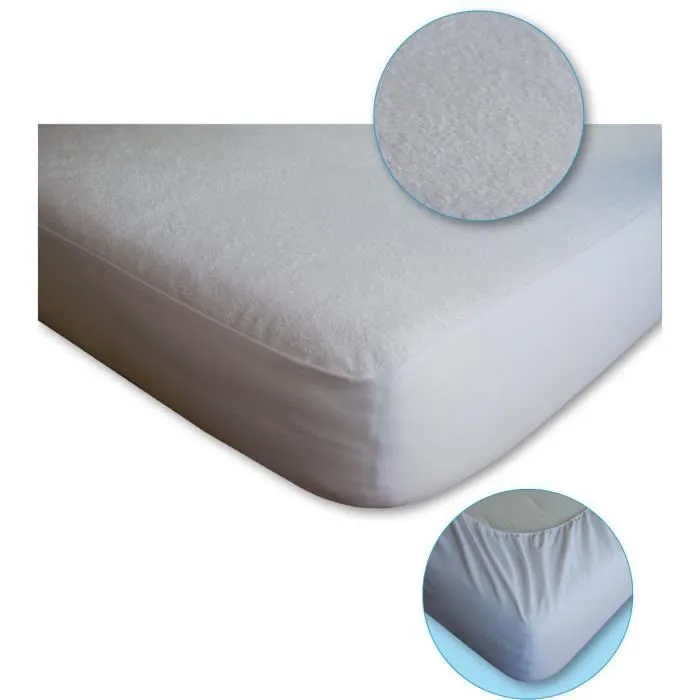 Protege matelas 60 x 120 cm impermeable, absorbant et anti-acariens-1