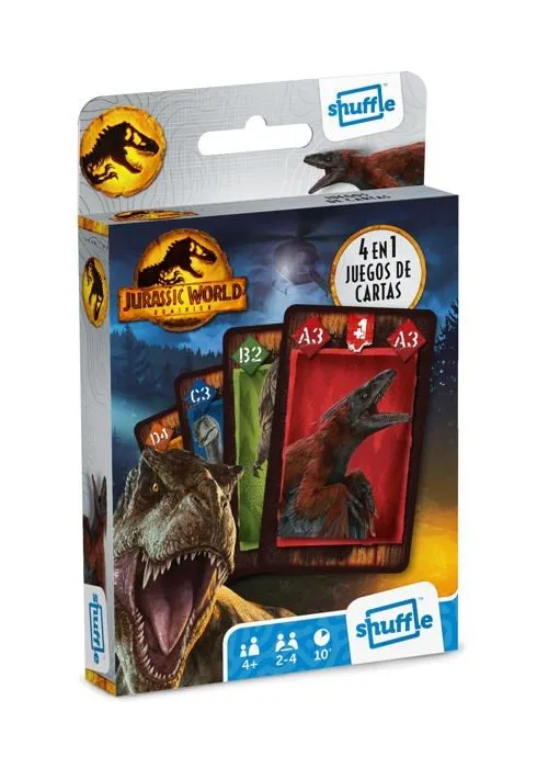 Shuffle - 1 baraja - Jurassic World Jeu de Cartes pour Enfants a partir de 4 Ans. Version espagnole.-0