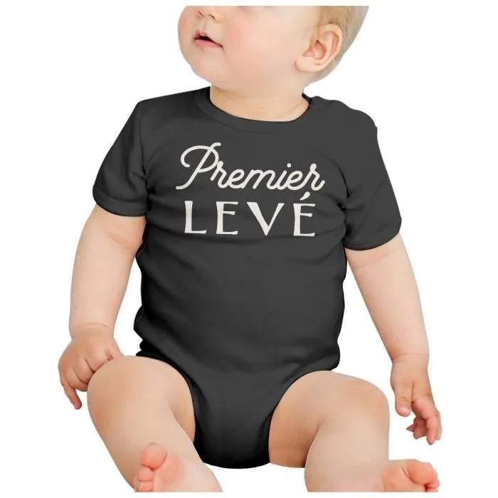 Body Bébé Manche Courte Noir Premier Levé Enfant Bébé Sommeil-1