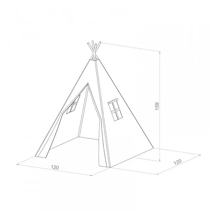 Tente Tipi pour Enfants SUNNY - Alba Rose - 120x120 cm-3