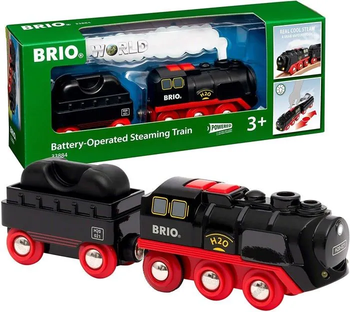 Locomotive à piles à vapeur BRIO World - Ravensburger - Effets de vapeur réalistes - Dès 3 ans - 33884-1