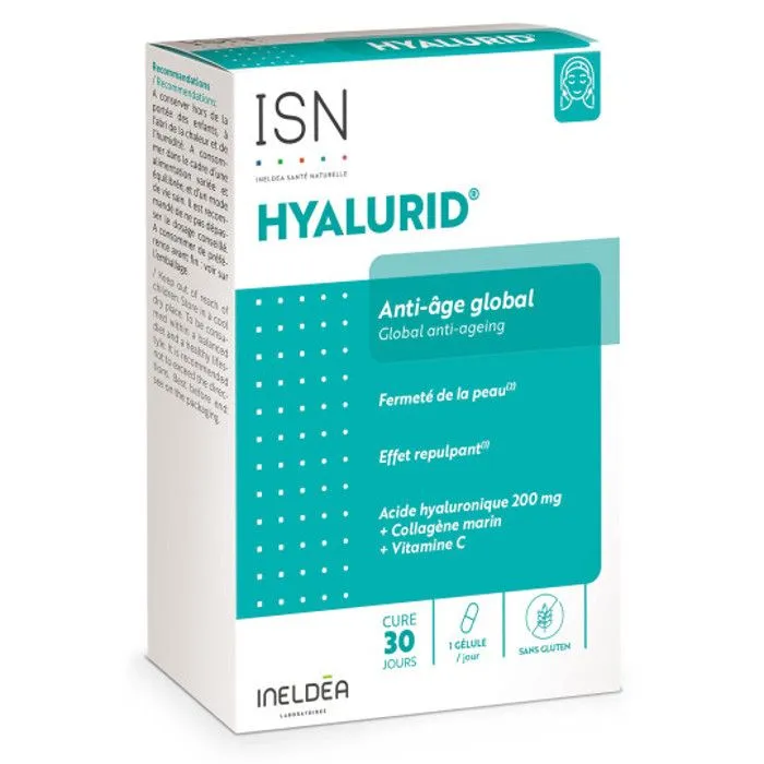 ISN - HYALURID - Anti-âge global - Acide Hyaluronique 200mg + Collagène marin + Vitamine C-0