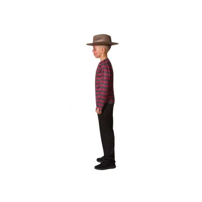 Déguisement Freddy Krueger pour enfant de 3 à 4 ans - T-shirt à rayures et pantalon noir en polyester-1