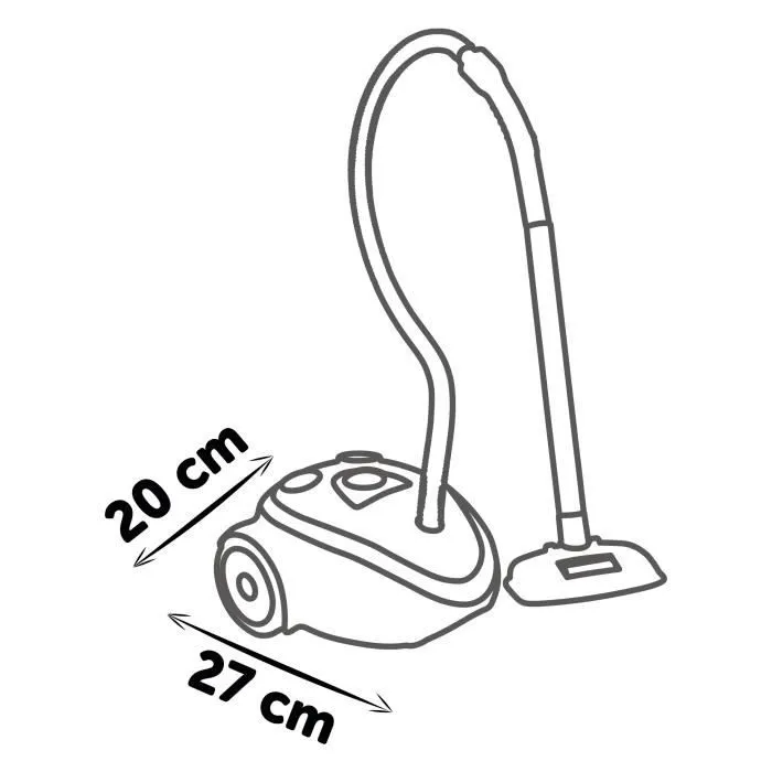 SMOBY Aspirateur compact et peu encombrant avec un véritable bruit d'aspirateur. 3 piles LR44 incluses - dès 3 ans-5