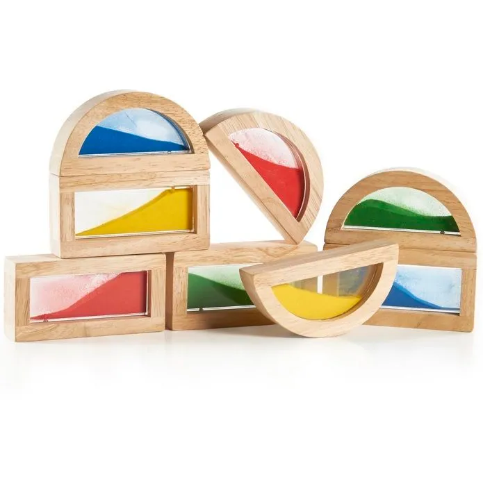 Blocs sensoriels - Guidecraft - Blocs arc-en-ciel - 8 pièces - Sable coloré - Intérieur-1