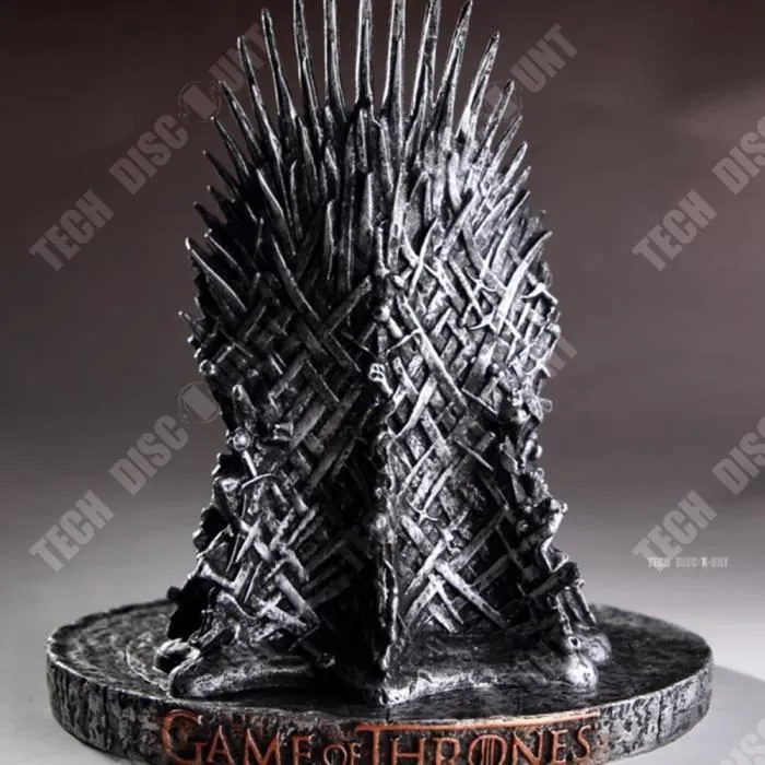 figurine trone de fer decoration realiste maison personnage miniature replica jouet collection chaise epee burea-1