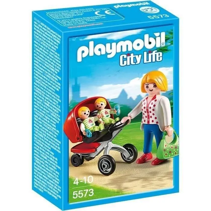 PLAYMOBIL 5573 Maman avec jumeaux et landau, City Life, Dès 4 ans-3