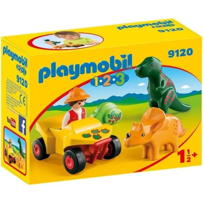 PLAYMOBIL 1.2.3 - 9120 - Explorateur et Dinosaures-0