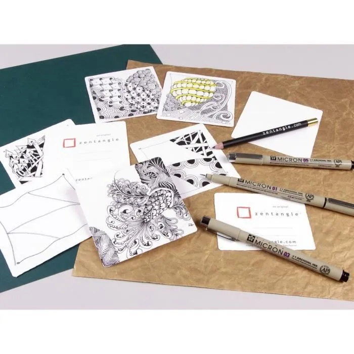 Set de dessin - SAKURA - Zentangle Tool 12 pièces - Adulte - Mixte - Relaxant et artistique-2