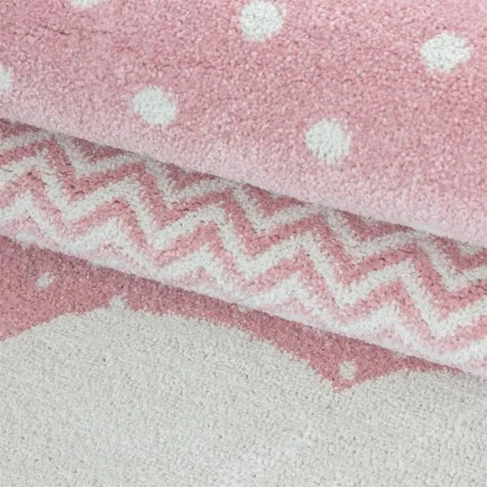 Tapis enfant - Nuages Rose - 120 x 170 cm - 100% PP Frisé-3
