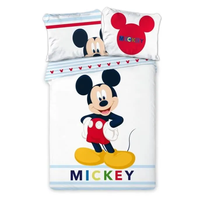 Disney enveloppe de couette Mickey Mouse 140 x 200 cm coton blanc-0