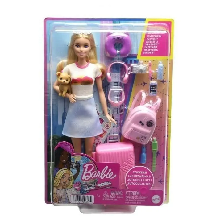 Barbie®-Barbie® en Voyage-Coffret avec chiot et accessoires HJY18-1