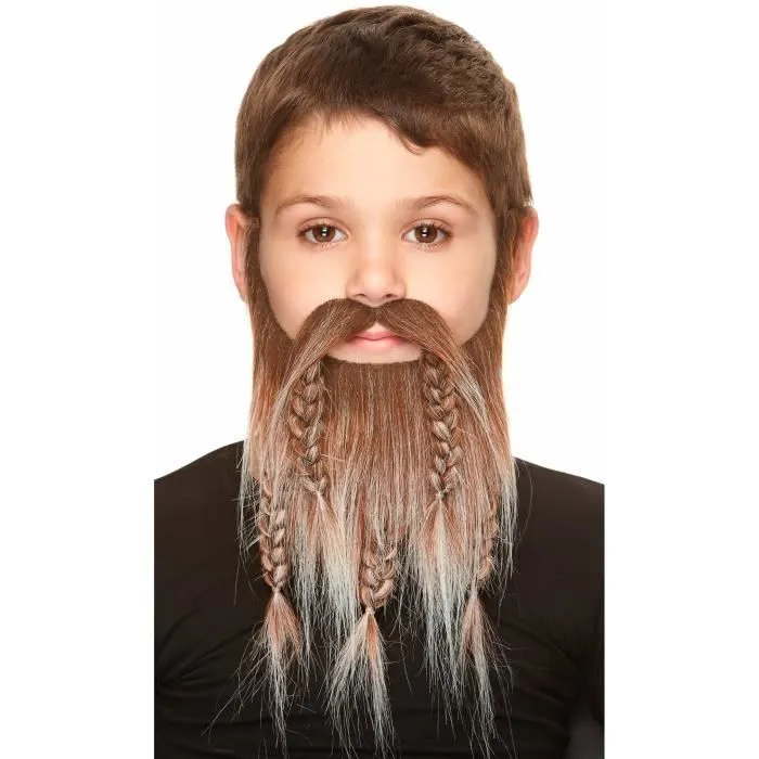 Déguisement Moustache et Barbe Chatain pour Enfant - MY OTHER ME FUN COMPANY, SL. - Carnaval Accessoires-0