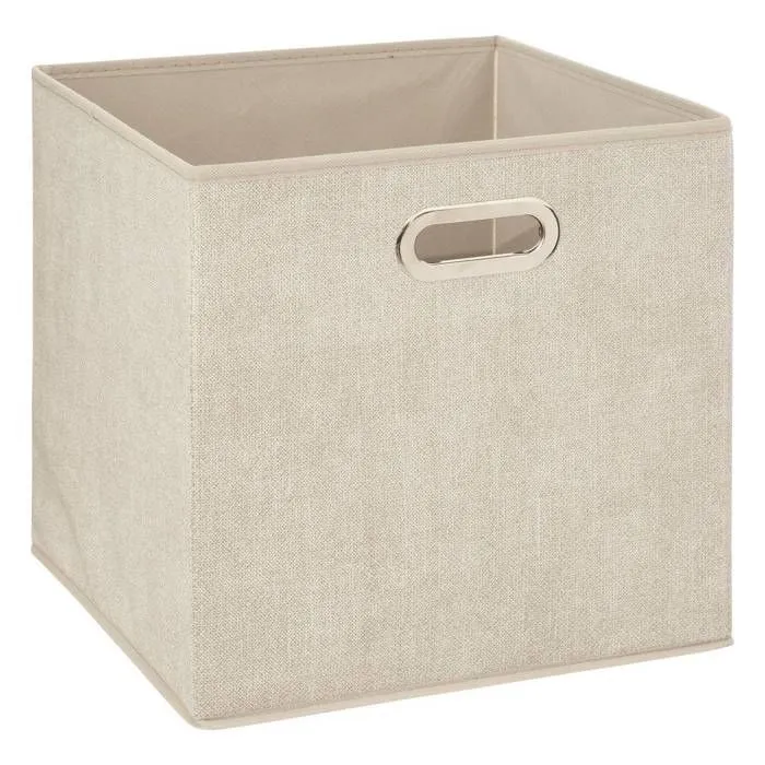 5five - panier tissu 31x31cm "mix n modul" beige chiné-0