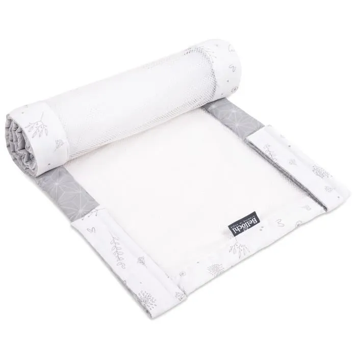 Bellochi Tour de Lit Bébé 360x30 cm - - Tour de Lit Souple Universel - Contour de Lit Bébé - Rosetgrey-0