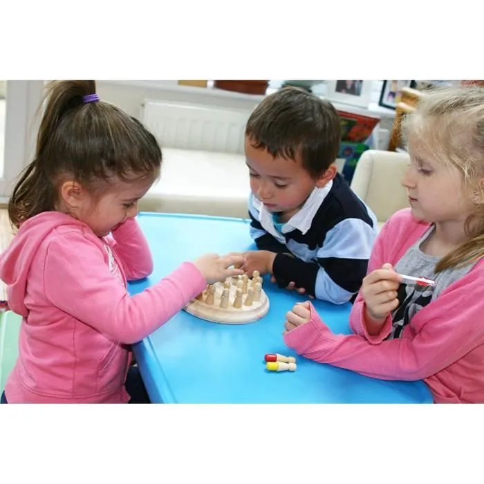 Jeux de mémoire en Bois pour Enfants et Adultes - Jeux de société familiaux pour Enfants et Adultes - Jeux de logique en Bois pour 3-1