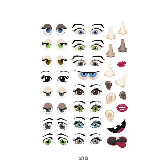1240 gommettes adhésives - yeux et visage-0