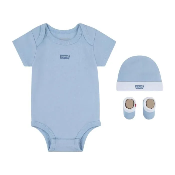 Coffret Boot Bonnet et Body - Levi's - Bébé - Bleu clair - Confort exceptionnel - Protection contre le froid-1
