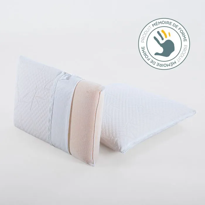 Oreiller 30x50 cm SERENITE | Mousse avec mémoire de forme | Blanc-2