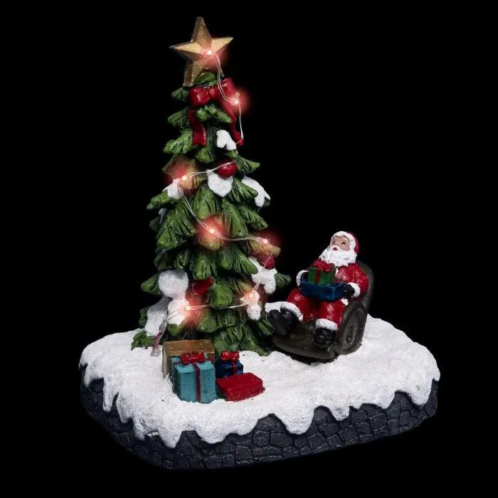 Village de Noël Père Noël "Laponie" 18cm Multicolore-1