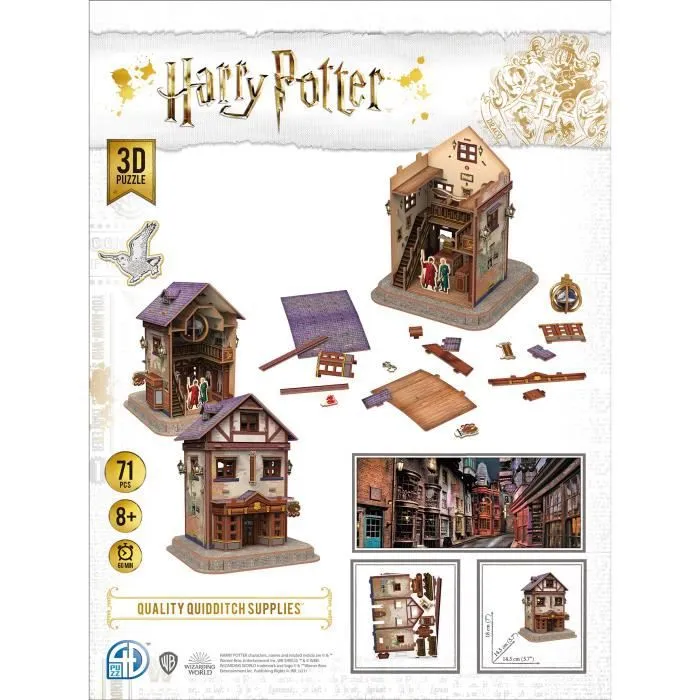 Puzzle 3D Harry Potter Le Magasin d'accessoires de Quidditch - CubicFun - 71 pièces - À partir de 8 ans-1