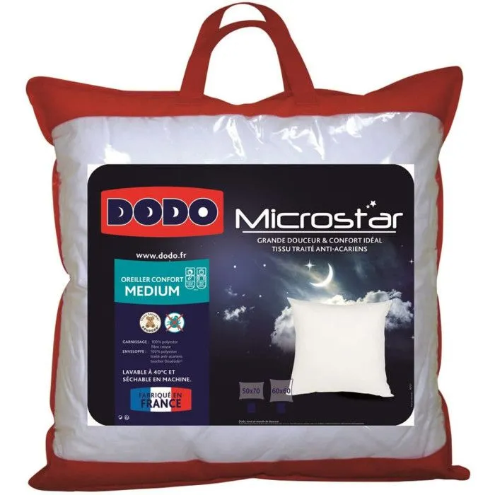 Pack Couette Dodo Microstar 240 x 260 cm pour lit 2 places "King Size" + 2 Oreillers Microstar 60 x 60 cm - Blanc - 240 x 260 cm pou-4