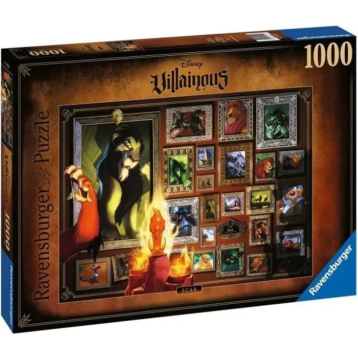 Puzzle 1000 pièces Scar - Collection Disney Villainous - Ravensburger - Dessins animés et BD - Adulte-0