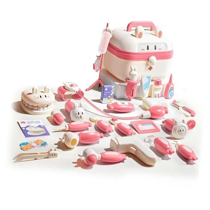 Fafeicy Jouets de docteur pour enfants Enfants médecin jouets éducatifs enfants infirmière ensemble dentaire simulateurs de Bleu Ros-0
