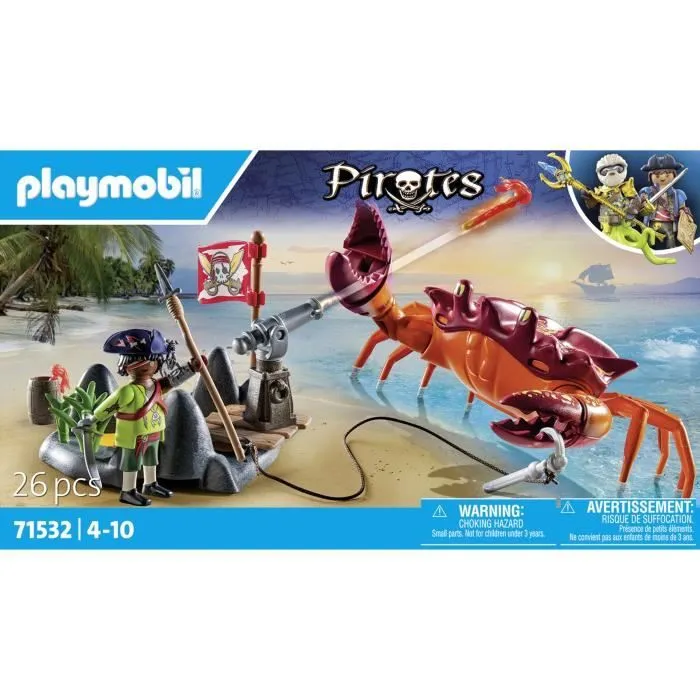 PLAYMOBIL 71532 Pirate et crabe géant, Les Pirates, 26 pièces, Dès 4 ans-3