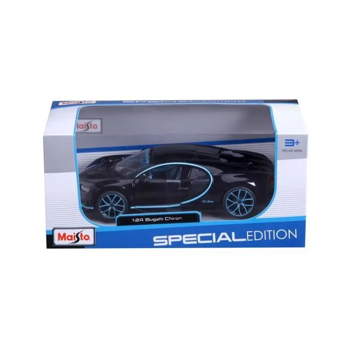 Voiture miniature - MAISTO - Bugatti Chiron Edition Spéciale - 0-400-0 km/h 42s - Métal - Noir et bleu turquoise-3