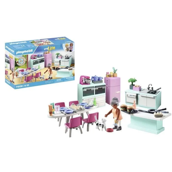 PLAYMOBIL 71608 Cuisine avec ilôt central, My life, Maison d'architecte, 105 pièces, Dès 4 ans-0
