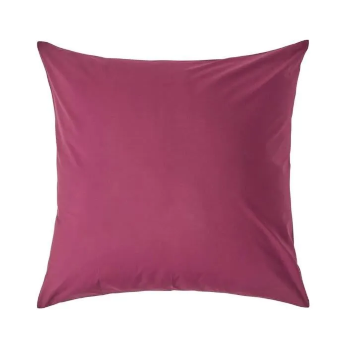 Taie d'oreiller Prune 100% coton Egyptien 200 fils 80 x 80 cm - HOMESCAPES - Carré - Uni-0