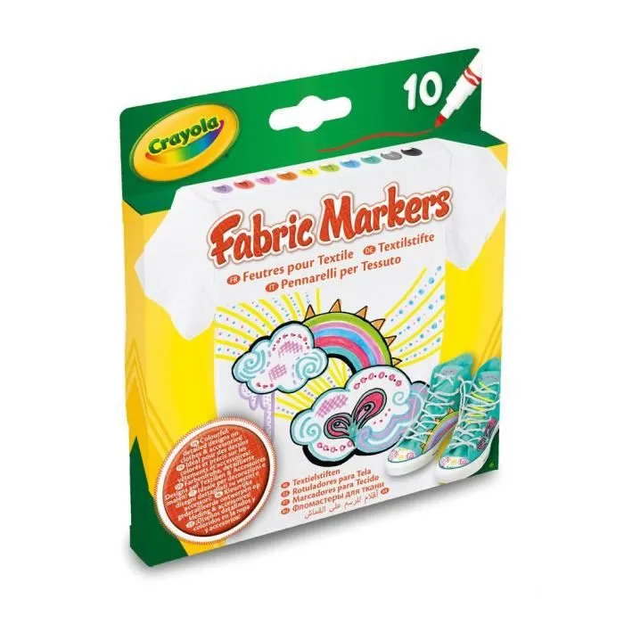 Crayola - 10 Feutres Fins pour Tissus --2